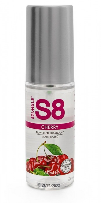 Смазка на водной основе S8 Flavored Lube со вкусом вишни - 50 мл. - Stimul8 - купить с доставкой в Муроме