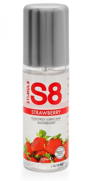 Смазка на водной основе S8 Flavored Lube со вкусом клубники - 125 мл. - Stimul8 - купить с доставкой в Муроме
