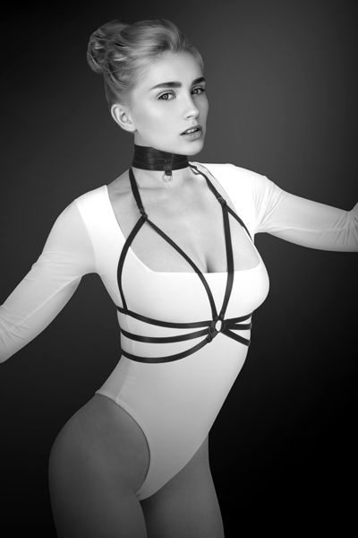 Черная упряжь на грудь Julia - Bijoux Pour Toi - купить с доставкой в Муроме