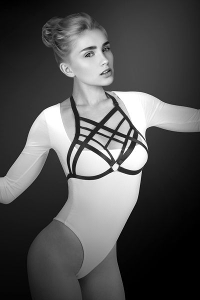 Черная упряжь на грудь Clara - Bijoux Pour Toi - купить с доставкой в Муроме