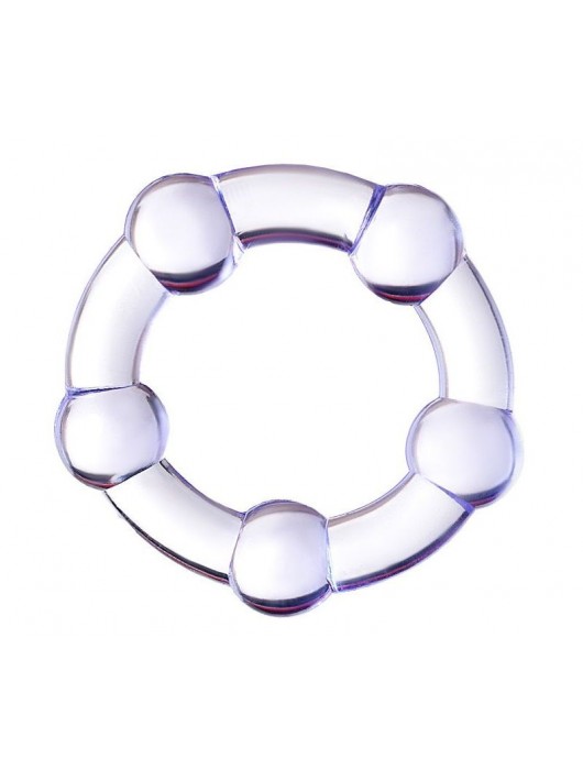 Фиолетовое эрекционное кольцо на пенис с бусинами - Штучки-дрючки - в Муроме купить с доставкой