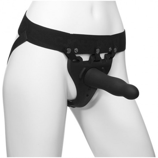 Черный полый вибрострапон Body Extensions BE Aroused - 17,78 см. - Doc Johnson - купить с доставкой в Муроме