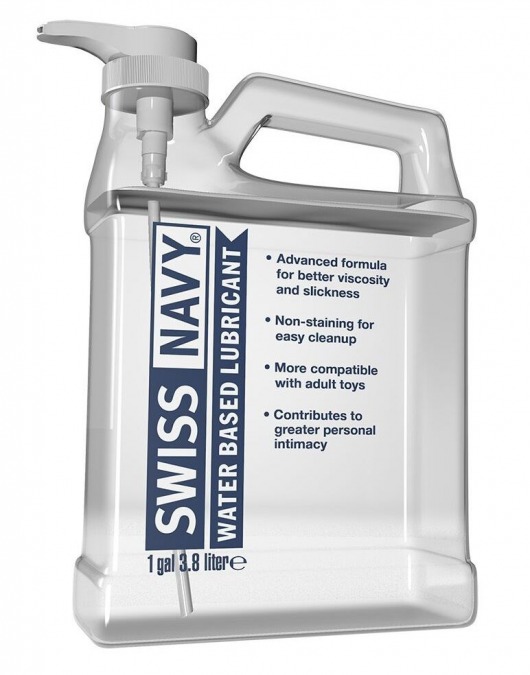 Канистра лубриканта Swiss Navy Water Based Lube на водной основе - 3,8 л. - Swiss navy - купить с доставкой в Муроме