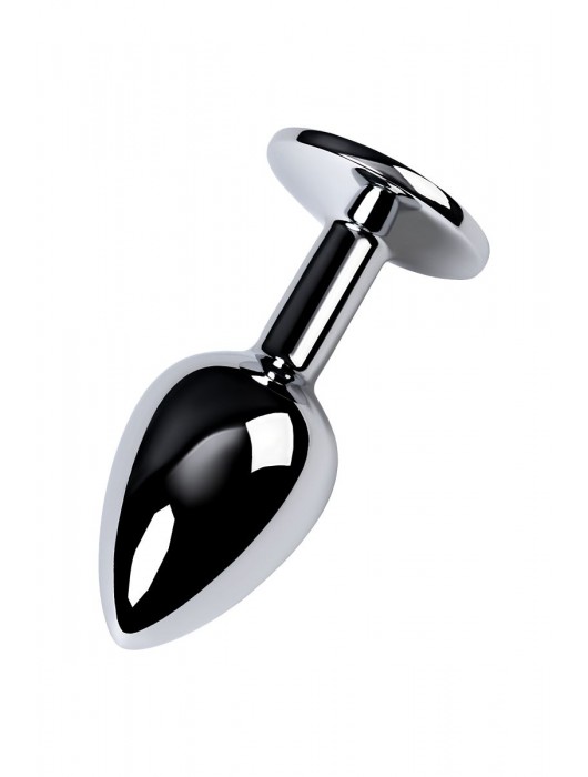 Серебристая конусовидная анальная пробка с фиолетовым кристаллом - 7 см. - ToyFa - купить с доставкой в Муроме