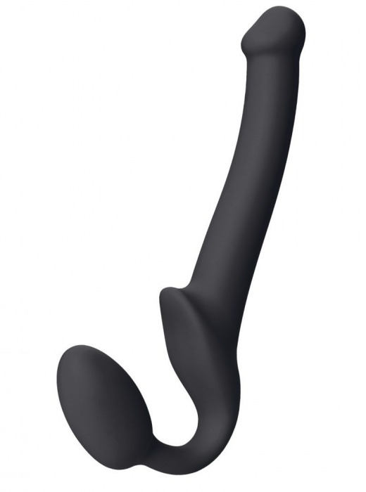 Черный безремневой страпон Silicone Bendable Strap-On S - Strap-on-me - купить с доставкой в Муроме
