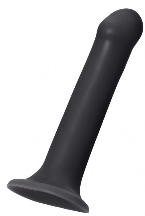 Черный фаллос на присоске Silicone Bendable Dildo L - 19 см. - Strap-on-me - купить с доставкой в Муроме