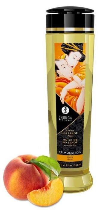 Массажное масло для тела с ароматом персика Stimulation - 240 мл. - Shunga - купить с доставкой в Муроме
