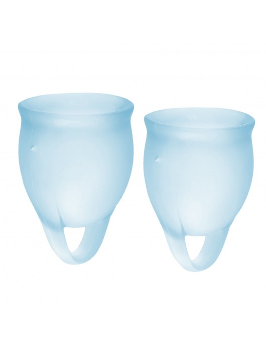 Набор голубых менструальных чаш Feel confident Menstrual Cup - Satisfyer - купить с доставкой в Муроме