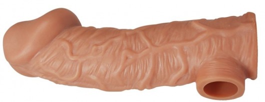 Телесная насадка на фаллос с отверстием для мошонки EXTREME SLEEVE - 17,6 см. - KOKOS - в Муроме купить с доставкой
