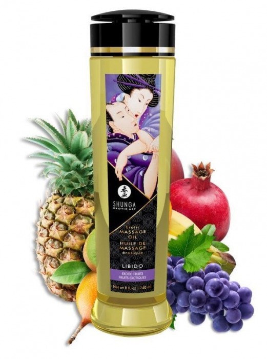 Массажное масло Libido Exotic Fruits с ароматом экзотических фруктов - 240 мл. - Shunga - купить с доставкой в Муроме