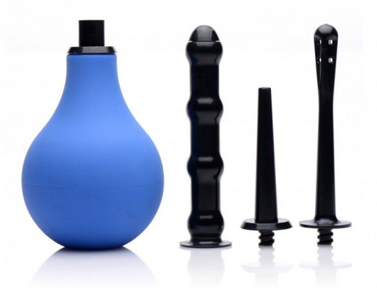 Анальный душ с 3 насадками Premium One-way Valve Anal Douche Set - XR Brands - купить с доставкой в Муроме