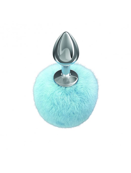 Серебристая анальная пробка с голубым пушистым хвостиком Twinkle - Lola Games - купить с доставкой в Муроме