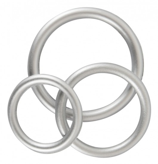 Набор из 3 эрекционных колец под металл Metallic Silicone Cock Ring Set - Orion - в Муроме купить с доставкой