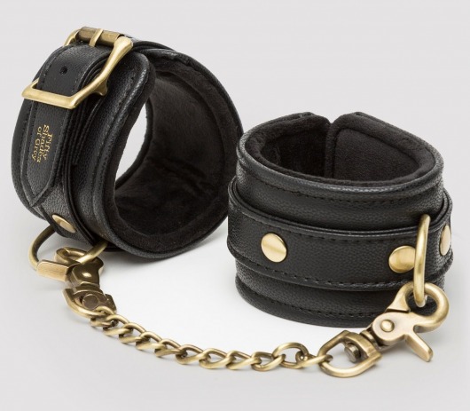 Черные наручники Bound to You Faux Leather Wrist Cuffs - Fifty Shades of Grey - купить с доставкой в Муроме