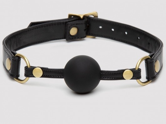 Черный кляп-шар Bound to You Faux Leather Ball Gag - Fifty Shades of Grey - купить с доставкой в Муроме