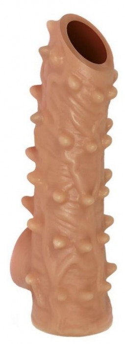 Телесная насадка с шипами и открытой головкой Nude Sleeve L - 14 см. - KOKOS - в Муроме купить с доставкой