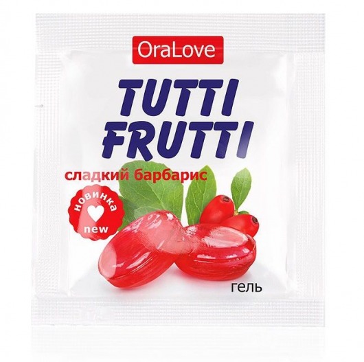 Гель-смазка Tutti-frutti со вкусом барбариса - 4 гр. - Биоритм - купить с доставкой в Муроме