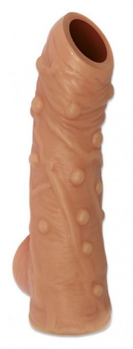 Телесная насадка с пупырышками и открытой головкой Nude Sleeve S - 10 см. - KOKOS - в Муроме купить с доставкой