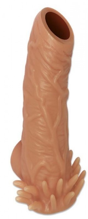 Телесная насадка с усиками и открытой головкой Nude Sleeve S - 10 см. - KOKOS - в Муроме купить с доставкой