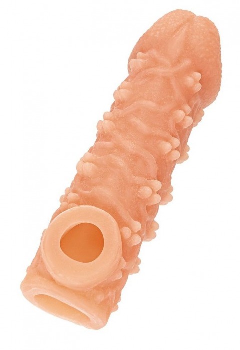 Телесная закрытая насадка с пучками шишечек Cock Sleeve Size L - 17,6 см. - KOKOS - в Муроме купить с доставкой