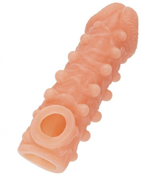 Телесная закрытая насадка с шариками Cock Sleeve Size S - 13,8 см. - KOKOS - в Муроме купить с доставкой