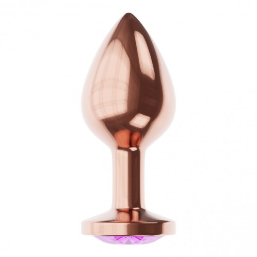 Пробка цвета розового золота с фиолетовым кристаллом Diamond Amethyst Shine S - 7,2 см. - Lola Games - купить с доставкой в Муроме