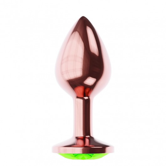 Пробка цвета розового золота с лаймовым кристаллом Diamond Emerald Shine S - 7,2 см. - Lola Games - купить с доставкой в Муроме