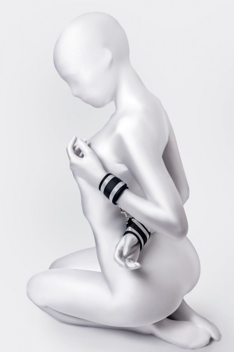 Серебристо-черные наручники Anonymo - ToyFa - купить с доставкой в Муроме