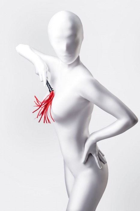 Красно-черный флоггер Anonymo - 28 см. - ToyFa - купить с доставкой в Муроме