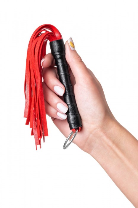 Красно-черный флоггер Anonymo - 28 см. - ToyFa - купить с доставкой в Муроме