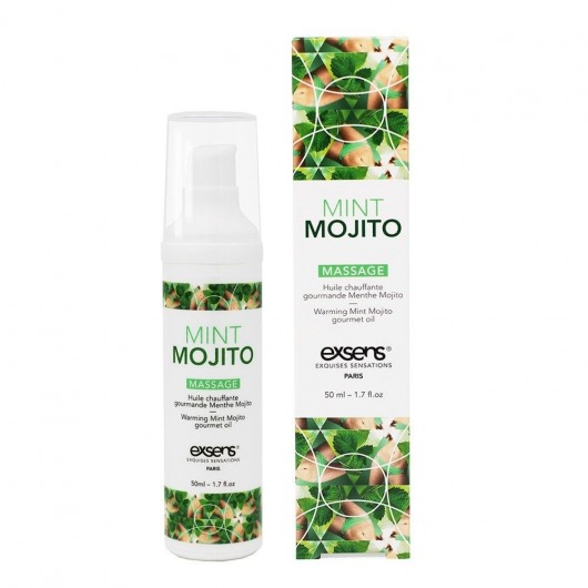 Разогревающее массажное масло с ароматом мохито Gourmet Mint Mojito - 50 мл. - Exsens - купить с доставкой в Муроме