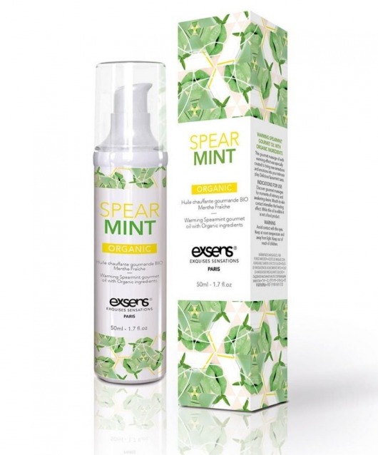 Разогревающее массажное масло Gourmet Spearmint Organic с органическими ингредиентами - 50 мл. - Exsens - купить с доставкой в Муроме