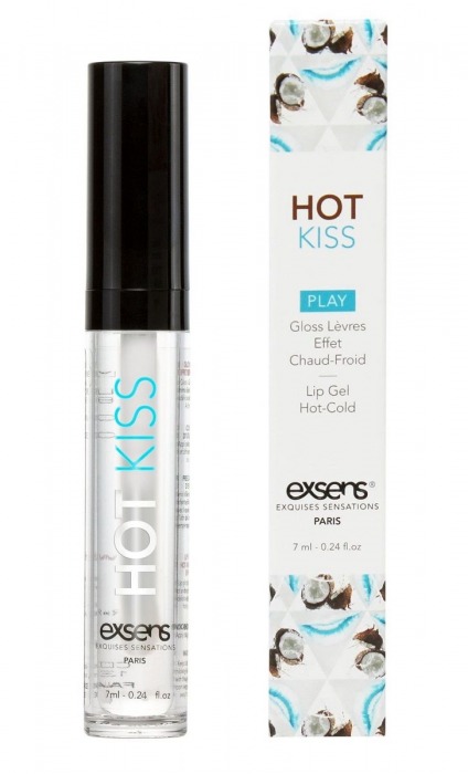 Блеск для губ Hot Kiss Coconut с ароматом кокоса - 7 мл. - Exsens - купить с доставкой в Муроме