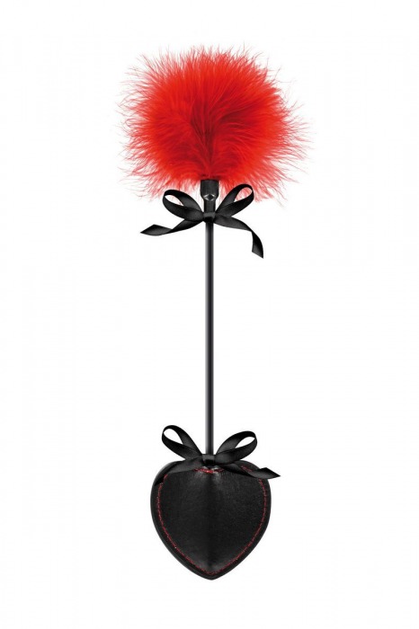 Стек с пуховкой Sweet Caress Feather Whip - 44 см. - Sweet Caress - купить с доставкой в Муроме
