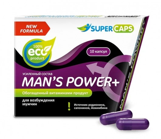 Возбуждающее средство для мужчин Mans Power plus - 10 капсул (0,35 гр.) +1 в подарок - SuperCaps - купить с доставкой в Муроме