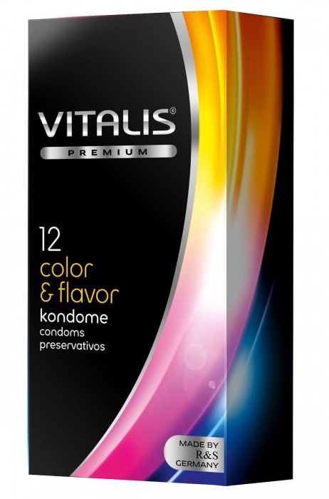 Цветные ароматизированные презервативы VITALIS PREMIUM color   flavor - 12 шт. - Vitalis - купить с доставкой в Муроме