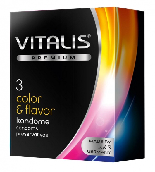 Цветные ароматизированные презервативы VITALIS PREMIUM color   flavor - 3 шт. - Vitalis - купить с доставкой в Муроме