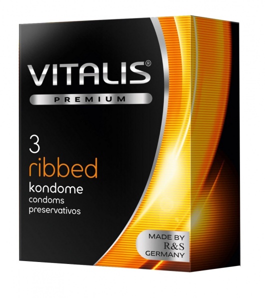Ребристые презервативы VITALIS PREMIUM ribbed - 3 шт. - Vitalis - купить с доставкой в Муроме