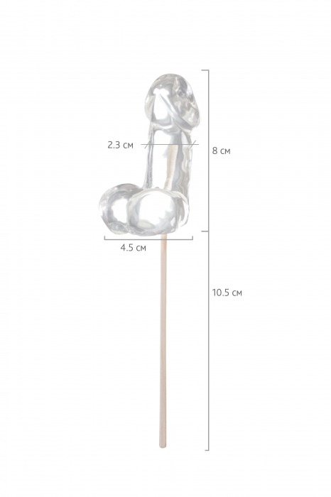 Прозрачный леденец в форме фаллоса со вкусом пина колады - Sosuчki - купить с доставкой в Муроме