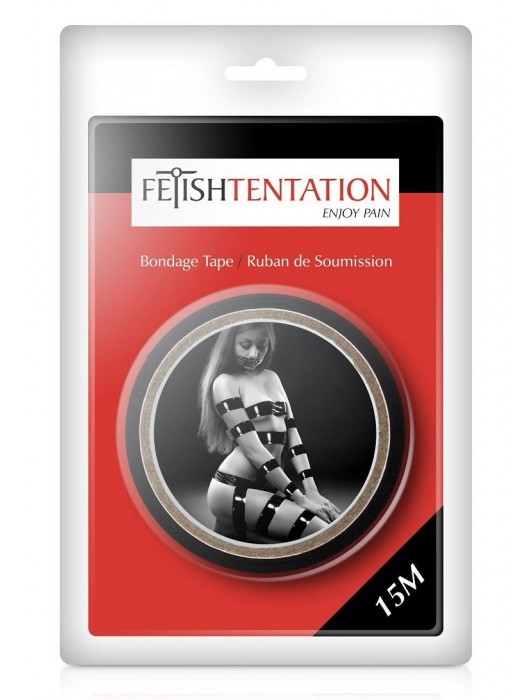 Черный скотч для фиксации - 15 м. - Fetish Tentation - купить с доставкой в Муроме