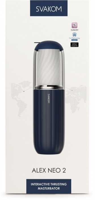Черно-белый интерактивный мастурбатор Alex Neo 2 - Svakom - в Муроме купить с доставкой