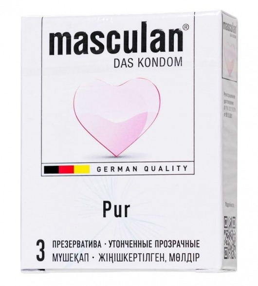 Супертонкие презервативы Masculan Pur - 3 шт. - Masculan - купить с доставкой в Муроме