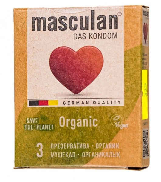 Экологически чистые презервативы Masculan Organic - 3 шт. - Masculan - купить с доставкой в Муроме