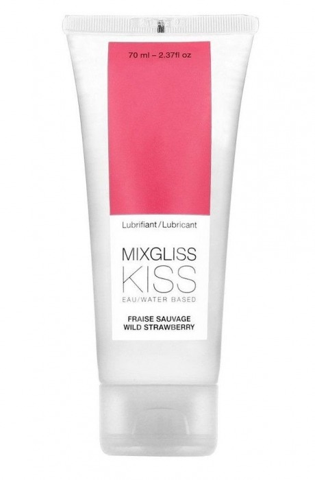 Смазка на водной основе Mixgliss Kiss с ароматом земляники - 70 мл. - Mixgliss - купить с доставкой в Муроме