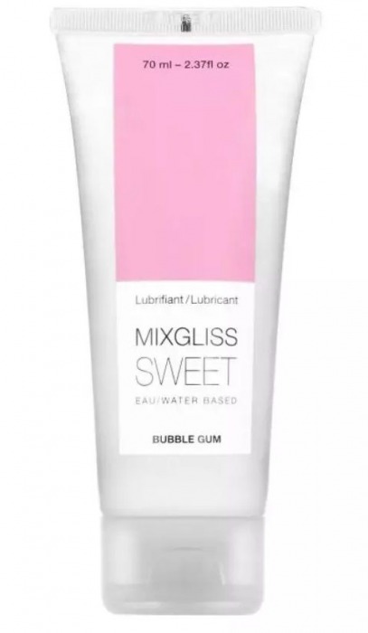 Смазка на водной основе Mixgliss Sweet с ароматом бабл-гам - 70 мл. - Mixgliss - купить с доставкой в Муроме