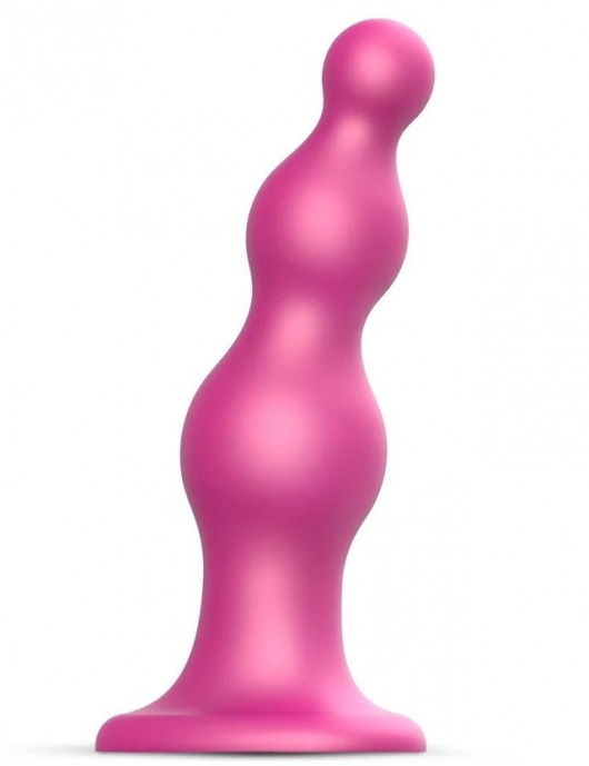 Розовая насадка Strap-On-Me Dildo Plug Beads size S - Strap-on-me - купить с доставкой в Муроме