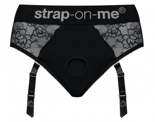 Черные трусики для насадок Diva Lingerie Harness - size S - Strap-on-me - купить с доставкой в Муроме