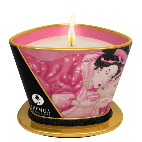 Массажная свеча Rose Petals с ароматом розы - 170 мл. - Shunga - купить с доставкой в Муроме