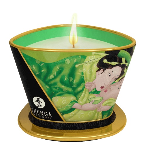 Массажная свеча Exotic Green Tea с ароматом зелёного чая - 170 мл. - Shunga - купить с доставкой в Муроме