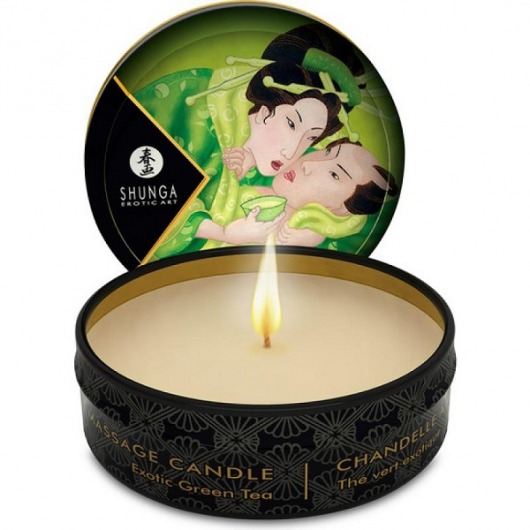Массажная свеча Exotic Green Tea с ароматом зелёного чая - 30 мл. - Shunga - купить с доставкой в Муроме